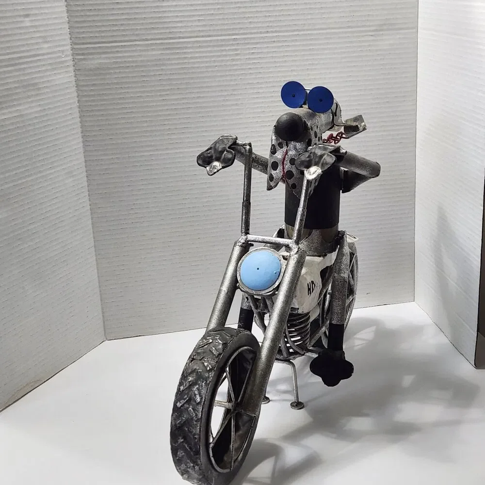 Yardbirds Scrap Metal Art Dog On A Hog Motorcycle Sculpture Richard Kolb Vintage